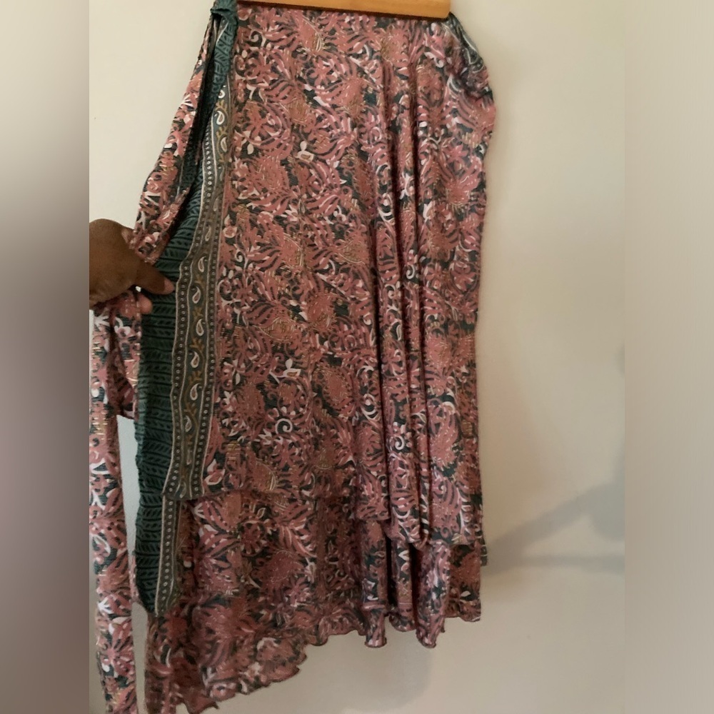 Floral Pink and Green Women's Skirt